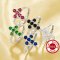 Color Birthstone Cross Ring With 3MM Round Cubic Zirconia,Bypass Shank Solid 925 Sterling Silver Ring,Pave CZ Stone Ring 6210350