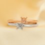 4MM Round Prong Ring Settings,Solid 925 Sterling Silver Rose Gold Plated Ring,Simple Ring,DIY Ring Blank Supplies 1294661