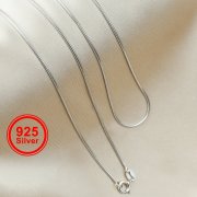 1MM Thick Snake Necklace Chain Solid 925 Sterling Silver Necklace DIY Jewelry Supplies 1322056