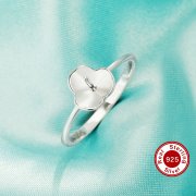 Flower Pin Ring Settings For Half Drilled Pearl Bead,Solid 925 Sterling Silver Ring For Half Drilled Beads,Minimalist Ring,DIY Ring Supplies 1295070