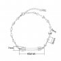Tube Glass Bottle Stainless Steel Pendant Bracelet,Heart Art Deco Perfume Vial Pendant Chain Bracelet,DIY Bracelet Supplies 1900346
