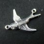10pcs 17x19mm silver brass two loop swallow kawaii bird earring chandelier pendant charm connector supplies 1820142