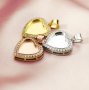 Halo Heart Keepsake Breast Milk Bezel Settings for Resin Solid 14K Gold DIY Pendant Bezel 1431121-1