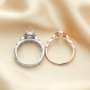 6x8MM Halo Oval Prong Ring Settings,Stackable Solid 925 Sterling Silver Rose Gold Plated Ring,Art Decor Stacker Ring Band,DIY Ring Set 1294524
