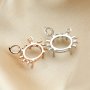 8x10MM Oval Prongs Pendant Settings,Animal Crab Rose Gold Plated Solid 925 Sterling Silver Charm Bezel,DIY Gemstone Supplies 1431141