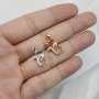 6x8MM Oval Prong Bezel Pendant Settings Rose Gold Plated Solid 925 Sterling Silver Kitty Cat Charm DIY Supplies for Gemstone 1421168