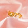 Round Pin Ring Settings For Half Drilled Pearl Bead,Solid 14K 18K Gold Ring For Half Drilled Beads,Tree Branch Leaf Ring,DIY Ring Supplies 1215104