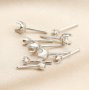 2-3MM Round Prong Settings Nose Bone Stud Solid 925c Sterling Silver Nose Screw Ring DIY Supplies 1702232
