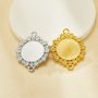 Keepsake Breastmilk Stainless Steel Round Bezel Pendant With Two Loops,Flower Art Deco Round Pendant Charm,Silver Gold Pendant,DIY Pendant Supplies 1411442