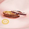 2MM Dainty July Birthstone Eternity Ring Red Ruby Gemstone Wedding Engagement Full Band Stackable Ring Solid 14K Gold Ring 1294301