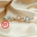 1Pcs Multiple Sizes Oval Rose Gold Silver Gems Cz Stone Prong Bezel Solid 925 Sterling Silver Adjustable Ring Settings 1224009