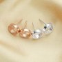 8MM Round Simple Studs Earrings,Full Moon Circle Solid 925 Sterling Silver Rose Gold Plated Earrings 1706101