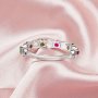 Half Band Keepsake Breast Milk Resin Ring Settings,Solid 925 Sterling Silver 3MM Round Bezel CZ Birthstone Ring,Stackable Ring,DIY Ring Supplies 1294722
