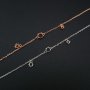 1Pcs Three Stones Round Prong Bracelet Settings Rose Gold Plated Solid 925 Sterling Silver Bezel Tray for Gemstone 8''+2'' 1900241