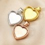 10MM Halo Heart Keepsake Breast Milk Bezel Settings for Resin Solid 925 Sterling Silver Rose Gold Plated DIY Pendant Bezel 1431121