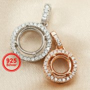 1Pcs 6-8MM Simple Round Prong Bezel Settings For Cz Stone Solid 925 Sterling Silver DIY Pendant Charm Tray 1411207