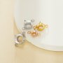 Two Loops Round Prongs Bezel Pendant Settings,Rose Gold Plated Stainless Steel Pendant Charm,Round Two Loops Charm Pendant,Simple Pendant Blank 1411435