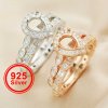 6x8MM Pear Prong Ring Settings Stackable Solid 925 Sterling Silver Rose Gold Plated Band Stacker Ring Set DIY Supplies 1294406