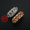 3x4MM Oval Prong Ring Settings 5 Stones Rose Gold Plated Solid 925 Sterling Silver Adjustable Ring Bezel for Gemstone 1224092