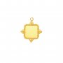10.5MM Square Bezel Stainless Steel Pendant Settings,Yellow Gold Rhodium Square Pendant Charm,Vintage Styles Pendant,DIY Pendant Supplies 1431524
