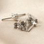2-3MM Round Prong Settings Nose Bone Stud Solid 925c Sterling Silver Nose Screw Ring DIY Supplies 1702232