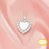 9MM Keepsake Breast Milk Resin Heart Bezel Pendant Settings,Solid 14K 18K Gold Pendant Charm,Moissanite Art Deco Pendant,DIY Pendant Supplies 1431503