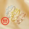 5 Stone Oval Prong Ring Settings,Solid 925 Sterling Silver Rose Gold Plated Ring,DIY Ring Blank,6x8MM 3x4MM Gemstone Supplies 1224145