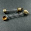 5pcs 6x27mm transparent tube glass bottle 3mm mouth bronze bail perfume vial pendant wish charm DIY supplies 1810279