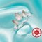 Three Stones Keepsake Breast Milk Resin Pear Bezel Ring Settings,Solid 925 Sterling Silver Ring,CZ Stone Art Deco Solid Back Ring,DIY Ring Supplies 1295041-1