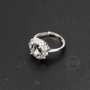 1Pcs 4-8MM Round Flower Silver Gems Cz Stone Prong Setting Solid 925 Sterling Silver Bezel Tray DIY Adjustable Ring Settings 1212046