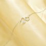 Keepsake Breast Milk Resin Round Pin Heart Solid 925 Sterling Silver Necklace Settings For Half Drilled Pearl Bead,Double Heart Necklace,DIY Necklace Supplies 16