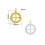 10MM Round Pin Pendant Settings for Half Drilled Pearl Beads,Solid 925 Sterling Silver Gold Plated Charm,Art Deco Pendant Charm,DIY Pendant Blank Supplies 1411453