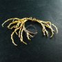 6pcs 25x43mm vintage raw brass tree branch bamboo root pendant charm DIY jewlery supplies 1800132