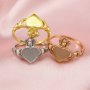 6MM Heart Keepsake Breast Milk Resin Claddagh Hands Ring Bezel Settings Birthstone Solid 14K Gold Ring 1294334-1