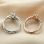 6x8MM Oval Prong Ring Settings Stackable Solid 925 Sterling Silver Rose Gold Plated Bezel Stacker Ring Set For Gemstone 1294400