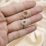 1Pcs 5-8MM Cushion Square Prong Ring Settings Blank Adjustable Halo Rose Gold Plated Solid 925 Sterling Silver DIY Bezel for Gemstone 1294189