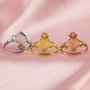 6MM Heart Keepsake Breast Milk Resin Claddagh Hands Ring Bezel Settings Birthstone Solid 14K Gold Ring 1294334-1