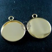 10pcs 20mm setting size simple 14K light gold plated round pendant charm bezel base DIY supplies 1411091