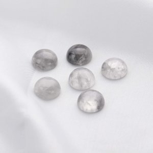 5Pcs 12MM Round Gray Cloudy Quartz Cabochon,Somky Quartz Dark Semi Precious Gemstone DIY Jewelry Supplies 4110186