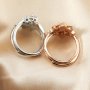 Keepsake Breast Milk Resin Pear Ring Settings Stackable 4x6MM Main Stone Solid 925 Sterling Silver Rose Gold Plated DIY Ring Bezel 1294339