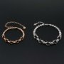 1Pcs Oval Prong Bezel Bracelet Settings 5 Stones Rose Gold Plated Solid 925 Sterling Silver Tray for Gemstone 6''+1.6'' 1900246