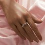 Four Stones 4x6MM Oval Prong Ring Settings,Solid 14K 18K Gold Ring,Family Ring,DIY Ring Supplies For Gemstone 1295100