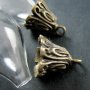 6pcs 20x30mm vintage style antiqued bronze flower cap bail wish vial drop glass bottle pendant DIY supplies 1810392