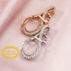 Keepsake Breast Milk Solid 14K Gold Oval Prong Pendant Settings Gemstone with Moissanite Accents DIY Supplies 1421159-1