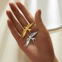 Swallow Stainless Steel Pendant Settings,Yellow Gold Silver Square Pendant Charm,Art Deco Swallow Pendant,DIY Pendant Supplies 1431525