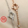 1Pcs 5x7MM Oval Prong Bezel Bracelet Settings Rose Gold Plated Solid 925 Sterling Silver Tray for Gemstone 6''+1.6'' 1900242