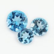 1Pcs Faceted Round Swiss Blue Topaz Nature Point Back Gemstone November Birthstone DIY Loose Stone Supplies 4110182