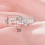 4MM Keepsake Breast Milk Resin Heart Bezel Ring Settings,Solid 925 Sterling Silver Ring,CZ Stone Heart Deco Solid Back Ring,DIY Ring Supplies 1295043-1
