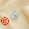 8MM Round Sky Blue Topaz Birthstone Charm,Solid 925 Sterling Silver Charm,November Birthstone Pendant,DIY Jewelry Supplies 1411322