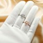 6x8MM Halo Pear Prong Ring Settings,Rose Gold Plated Solid 925 Sterling Silver Ring,Halo Pear Ring Blank,DIY Ring Supplies 1294440